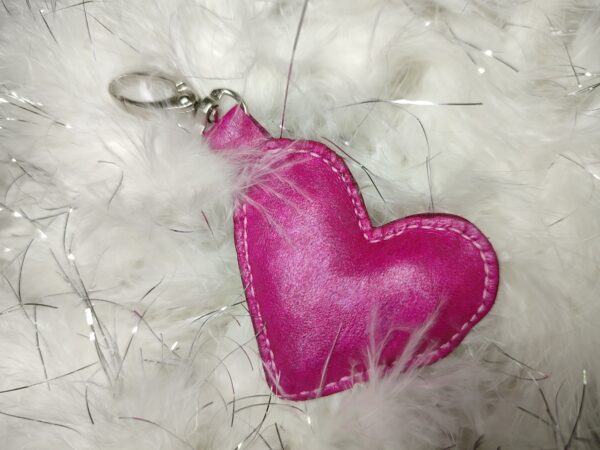 Talisman Amour – Cœur en cuir & quartz rose – Image 5
